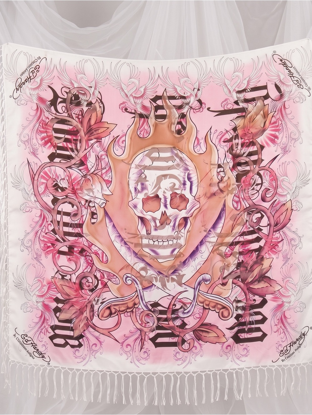 RARE SILK CHRISTIAN AUDIGIER LARGE FRINGE SCARF SHAWL
